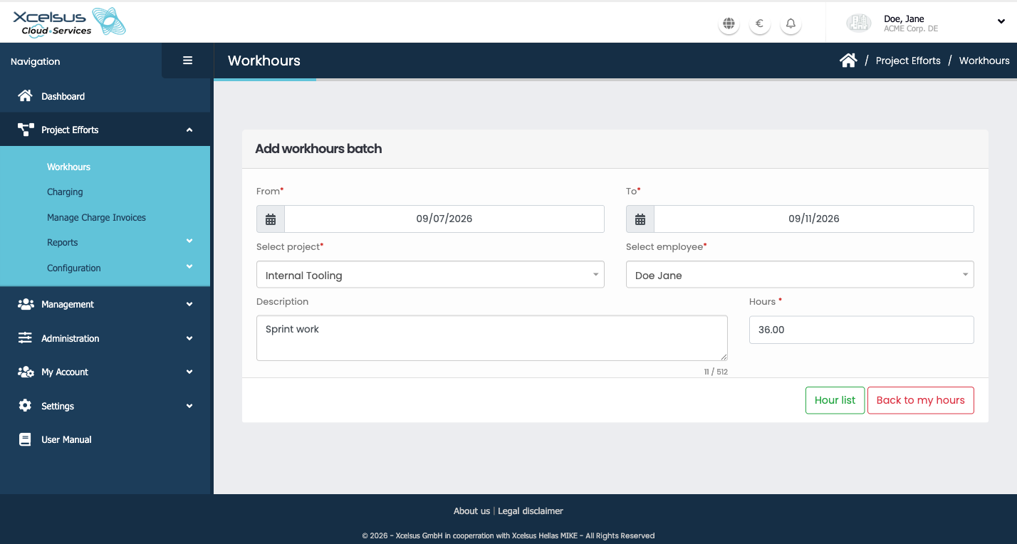Add Batch page
